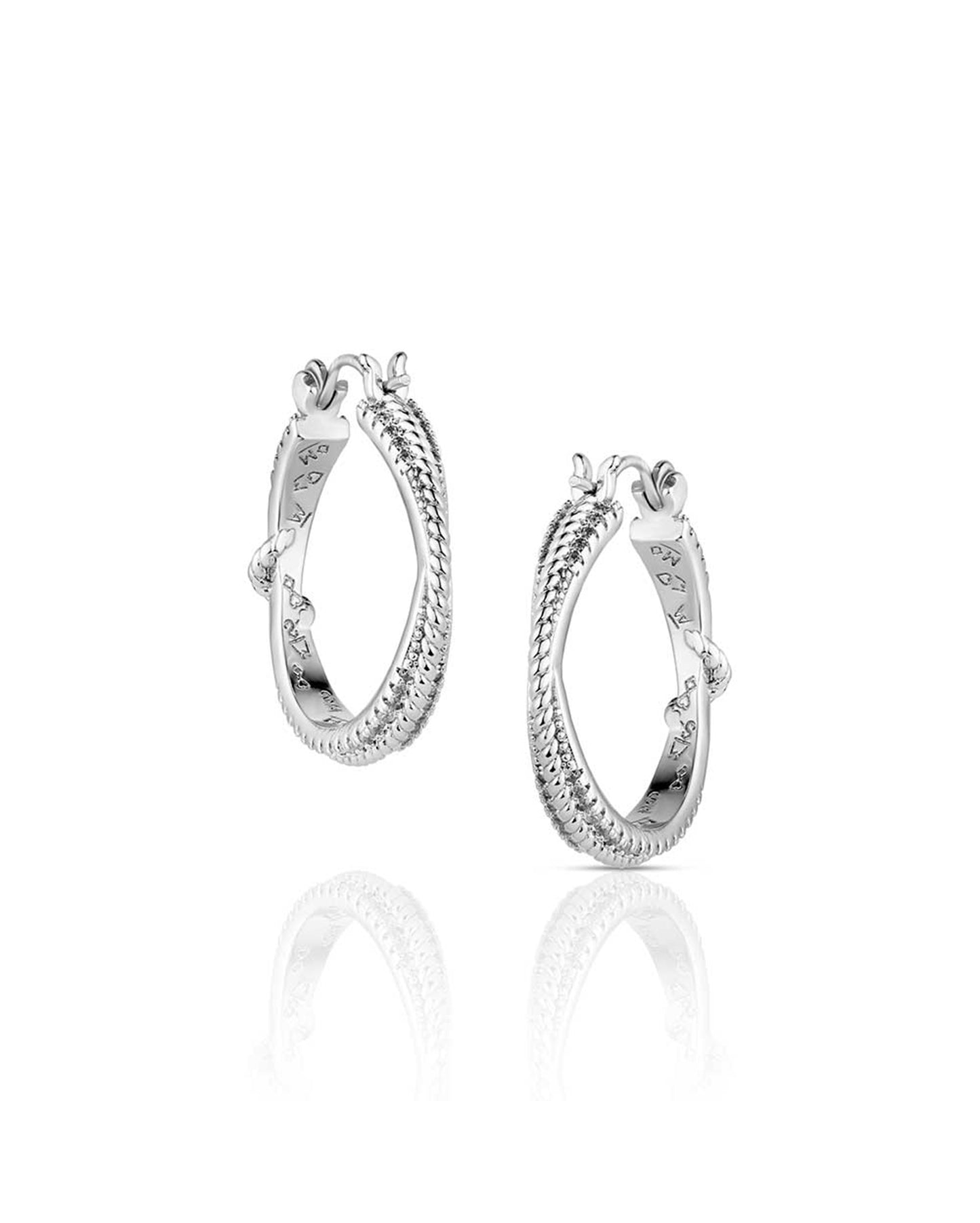 Cowgirl Ice Hoop Earrings - Er6386 by Montana Silversmiths from Skip’s Western Outfitters | MON-ER6386-O/S