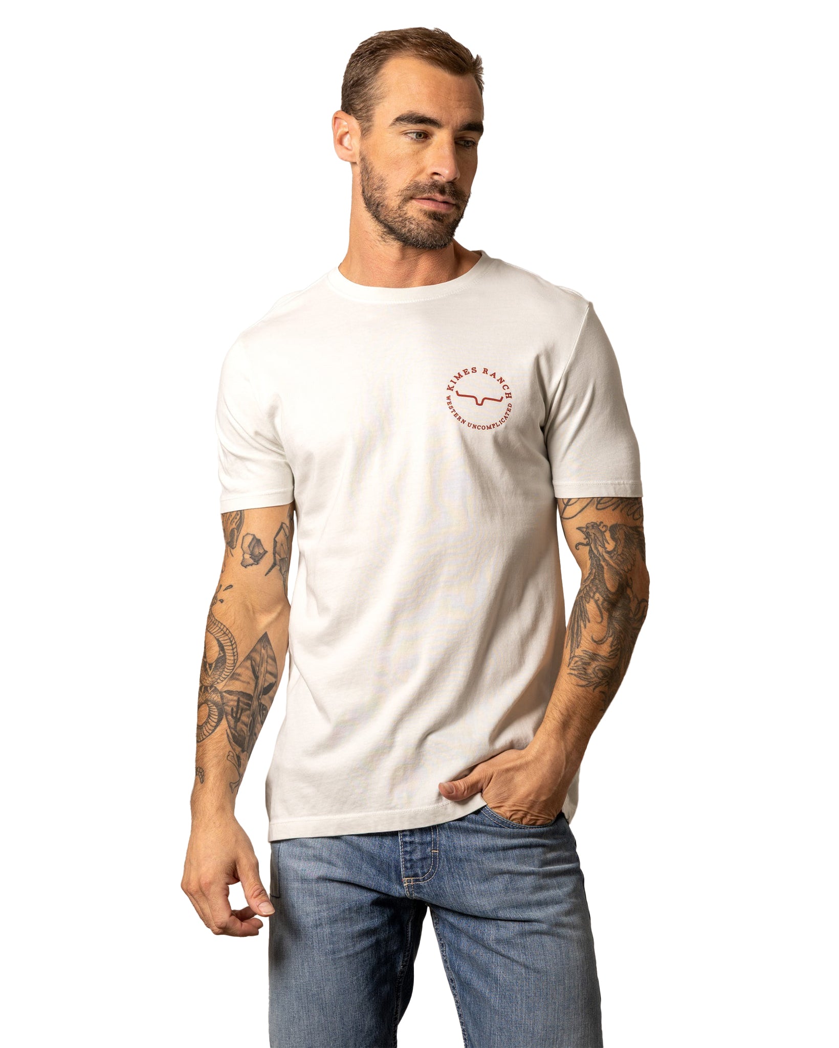 Men's 1956 T-Shirt - Msh0000118-Natural by Kimes Ranch from Skip’s Western Outfitters | KMR-MSH0000118-NATURAL-S-NATURAL