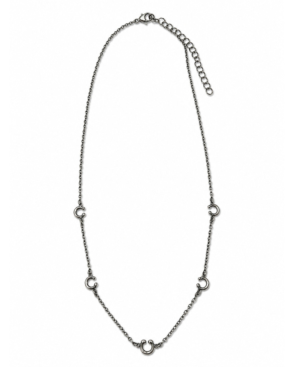 Women's 18K White Gold Plated Horseshoe Charm Necklace - Wc-N37Wg