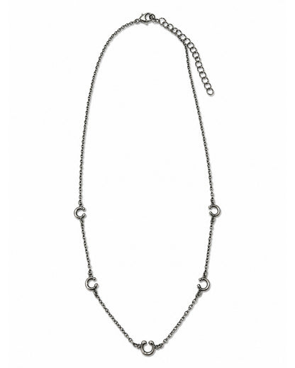 Women's 18K White Gold Plated Horseshoe Charm Necklace - Wc-N37Wg by West & Co. from Skip’s Western Outfitters | W&C-WC-N37WG-WHITE-GOLD