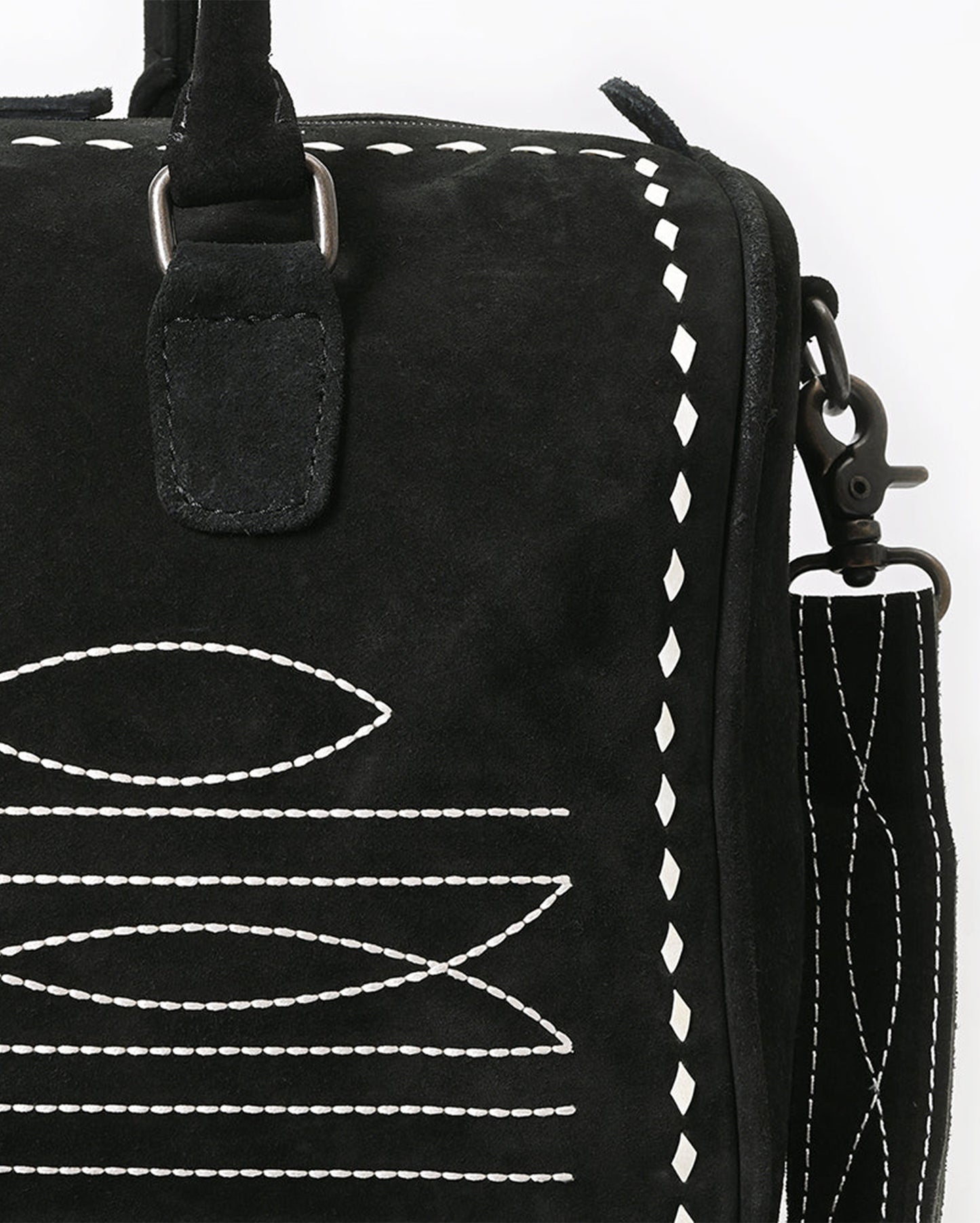 Genuine Western Suede Leather Duffel Bag