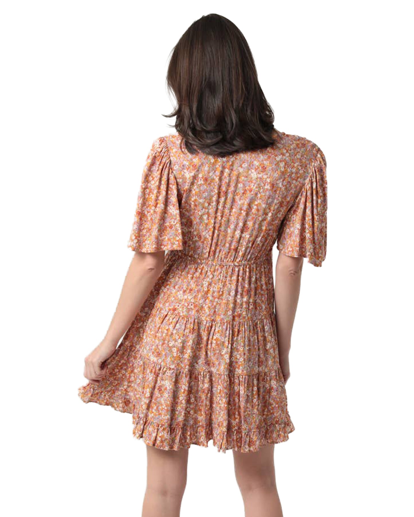 Women's Embroidered Neckline Mini Dress - C4B36-W982-Multi
