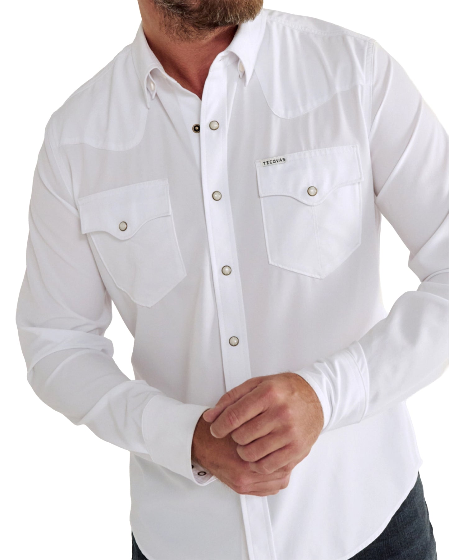 Men's Performance Western Pearl Snap Ls White - 40363-Wht