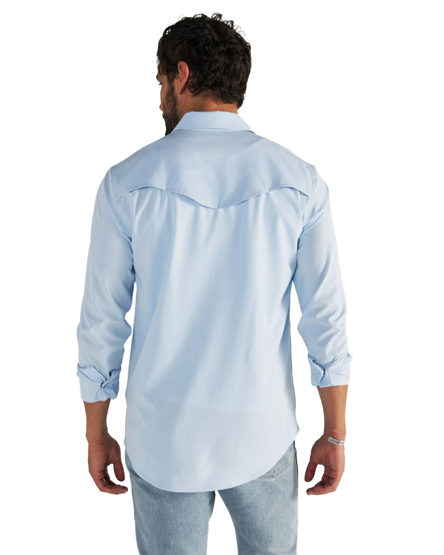 Men's Performance Western Pearl Snap Ls Sky - 40363-Sky
