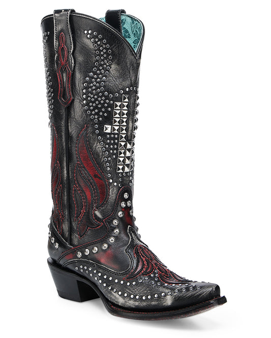 Women's Bull Skull Western Boots by Corral from Skip’s Western Outfitters | COR-A4833-060-M