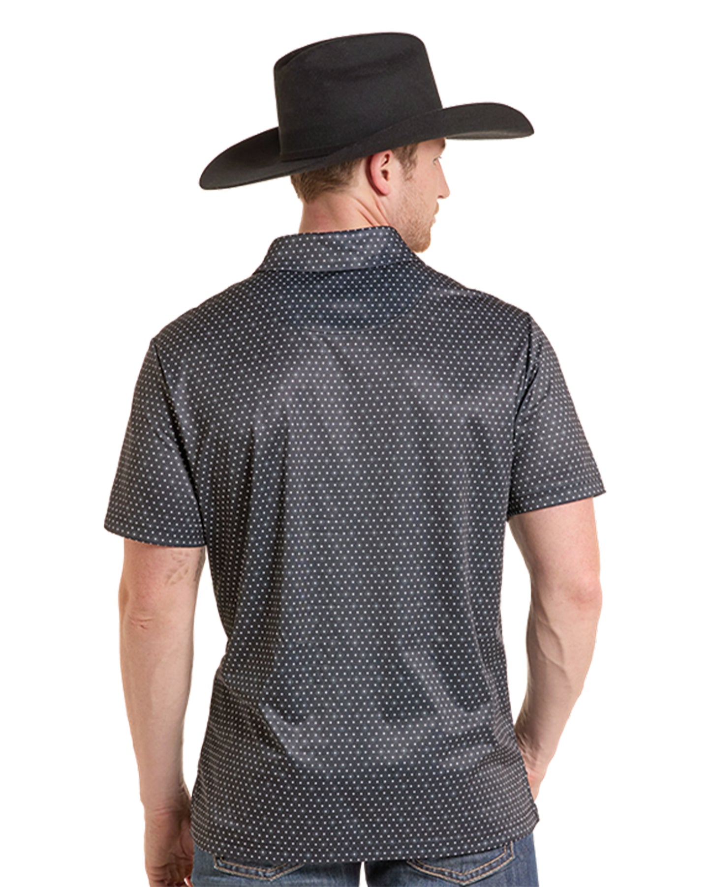 Men's Geo Allover Printed Polo Western Shirt - Bm51T10298-01