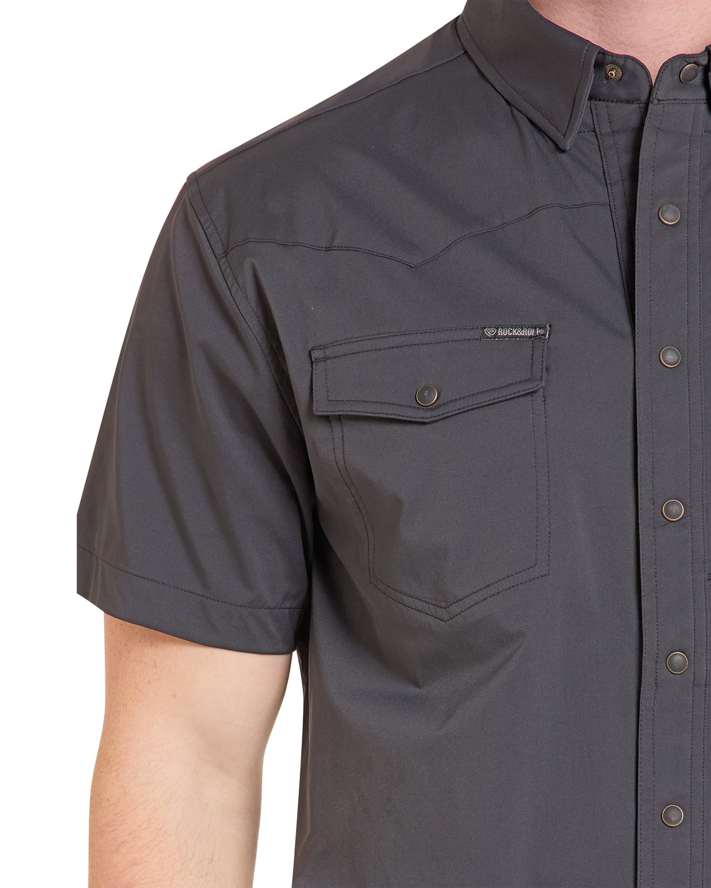 Men's Nylon Tek Solid Core Western Shirt - Bmn3S09641-01