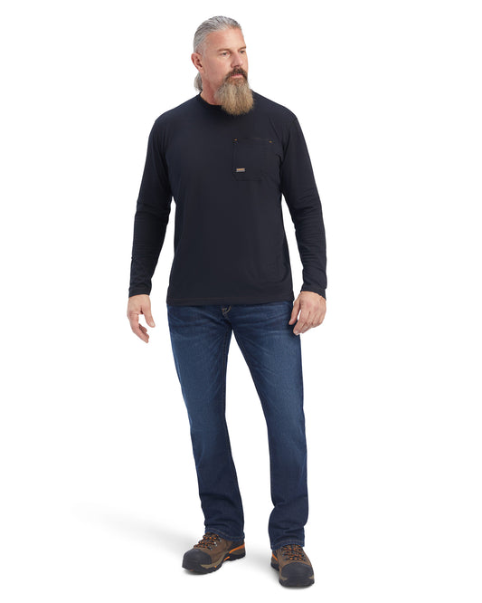 Men's Rebar Workman Reflective Flag Graphic T-Shirt - 10041424 by Ariat from Skip’s Western Outfitters | ARI-10041424-XS-BLACK