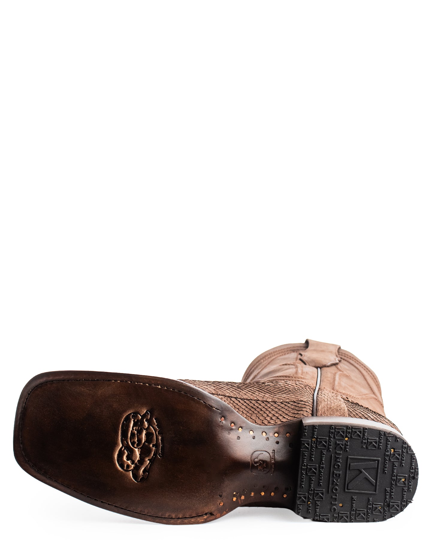 Men's Ke Dressy Wide Square Toe Boot Python Nubuck Western Boots - 82N5707