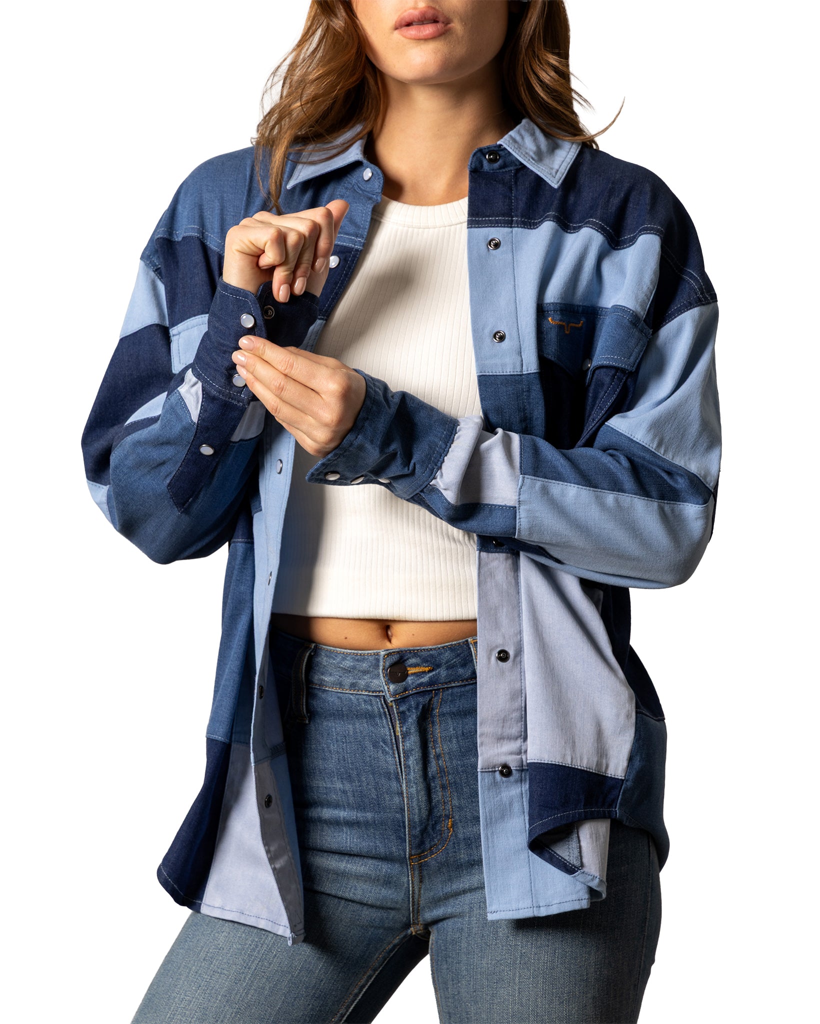 Women's Olly Shirt - Wto0000078-Bl018 by Kimes Ranch from Skip’s Western Outfitters | KMR-WTO0000078-BL018-S-INDIGO