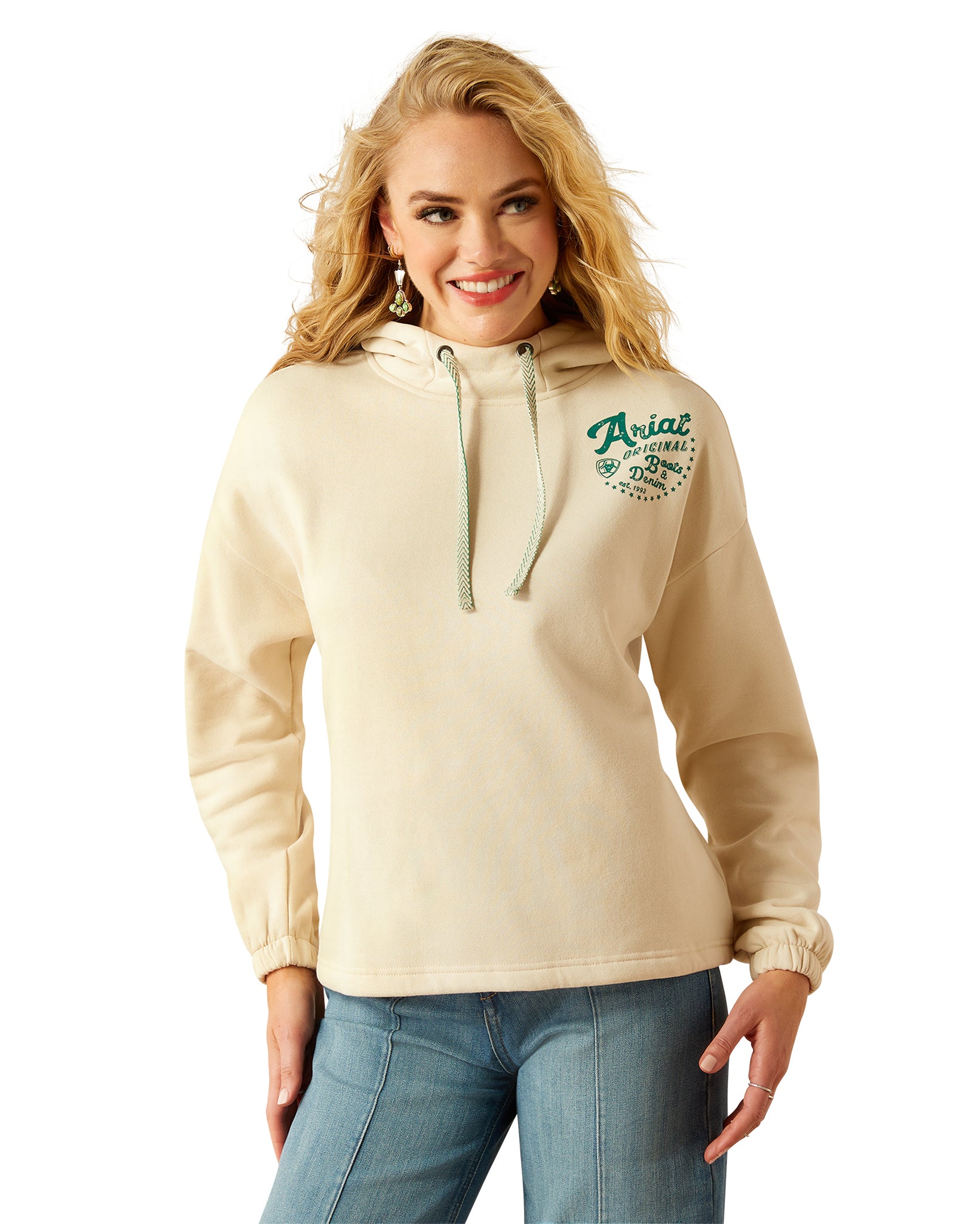 Women's Essential Hoodie - 10055028 by Ariat from Skip’s Western Outfitters | ARI-10055028-XS-TAN