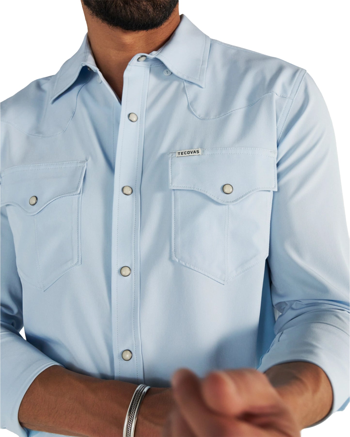 Men's Performance Western Pearl Snap Ls Sky - 40363-Sky