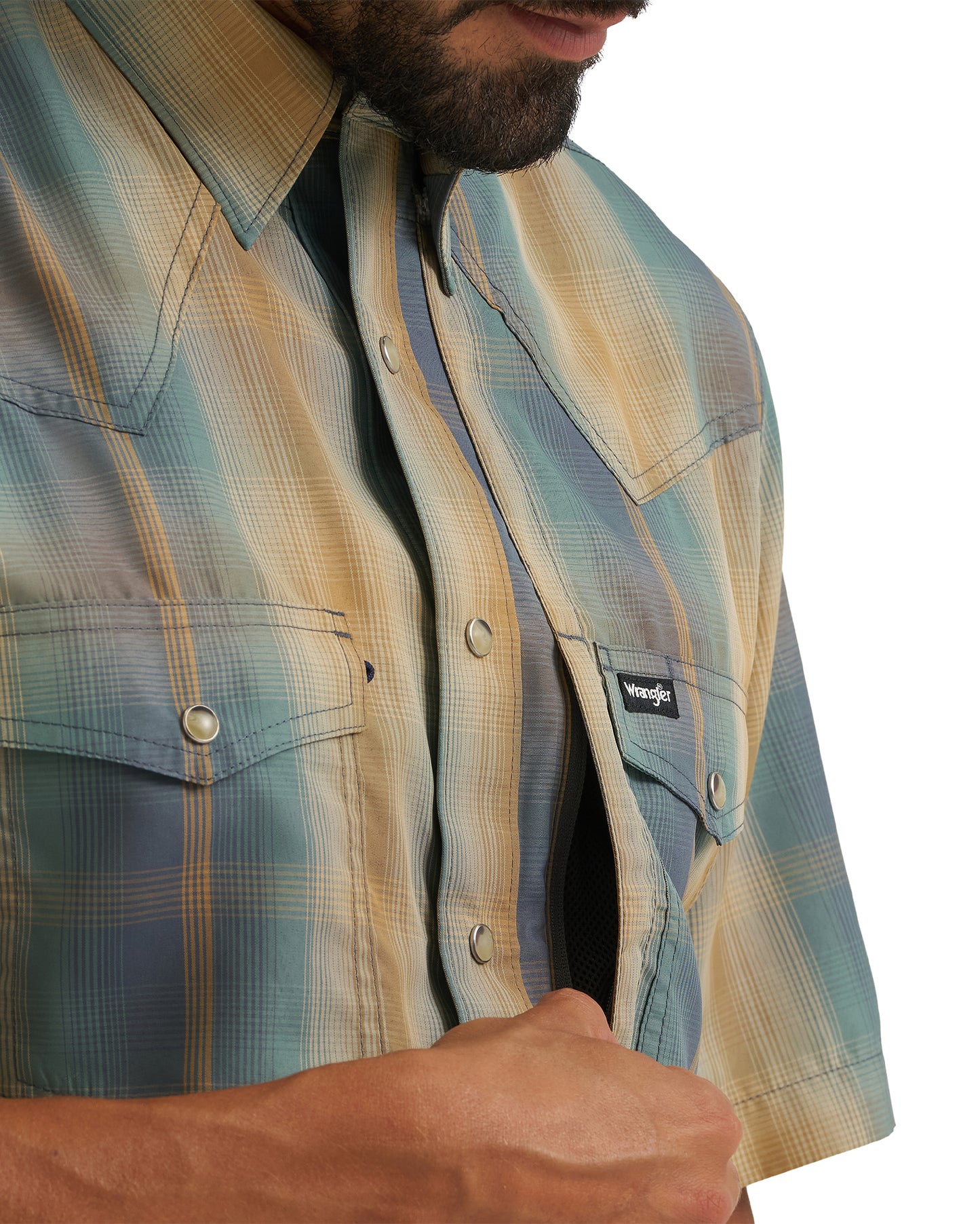 Men's Atg X Wrangler Western Performance Short Sleeve Relaxed Fit Snap Shirt - 112382381