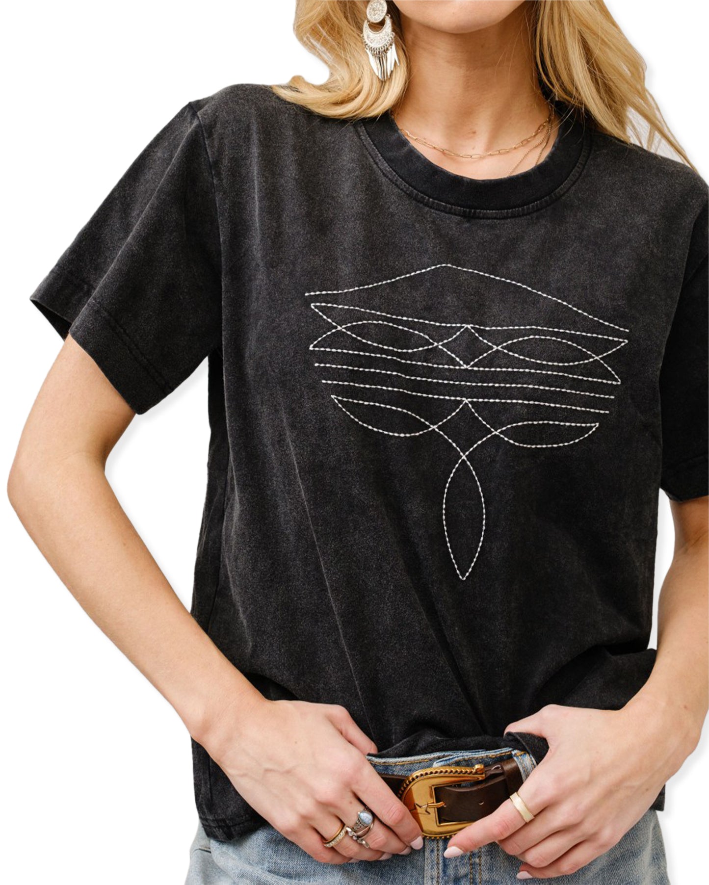 Women's Boot Embroidered Graphic T-Shirt