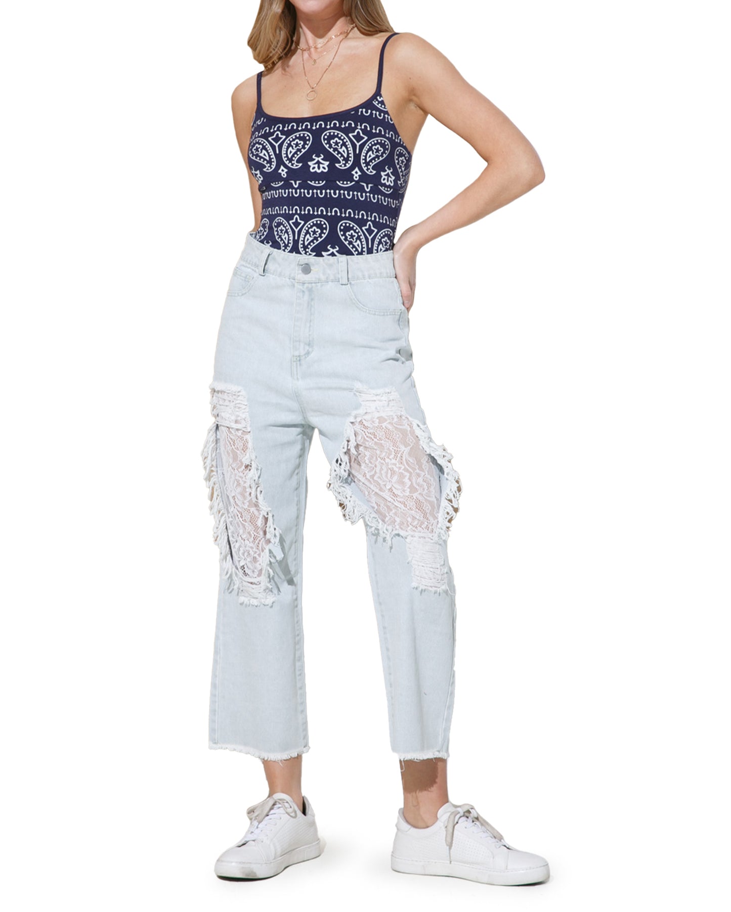 Women's Bandanna Print Cami Bodysuit