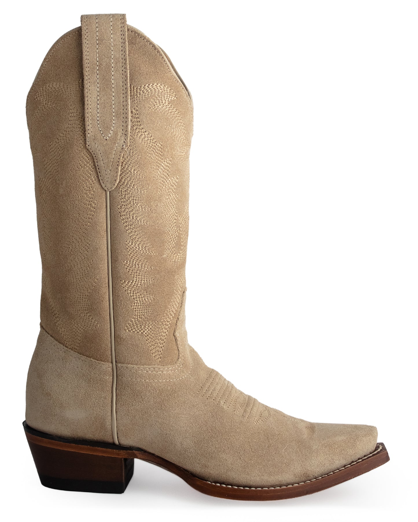 Women's Snip Toe Boot W/ Medallion Suede Leather Western Boots - 34M6611