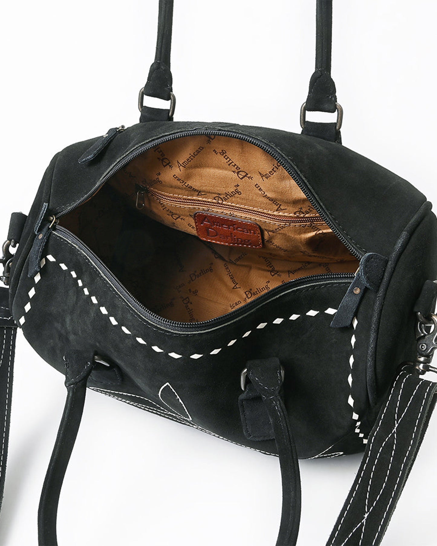Genuine Western Suede Leather Duffel Bag