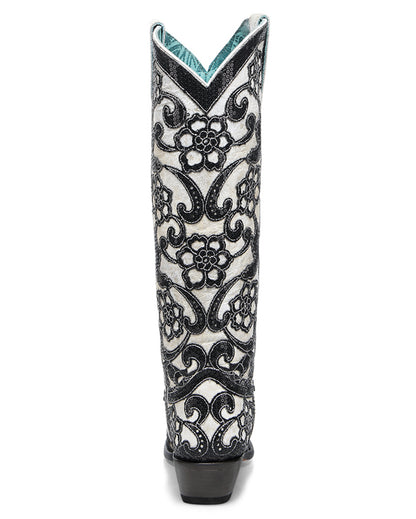 Women's Floral Sequin Tall Top Western Boots