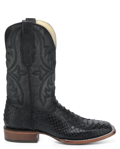 Men's Exotic Wide Square Toe Western Boots