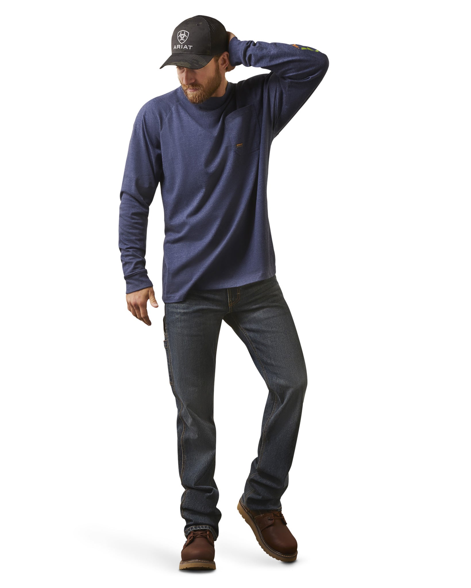 Men's Rebar Cotton Strong Graphic T-Shirt - 10032968 by Ariat from Skip’s Western Outfitters | ARI-10032968-XS-BLUE