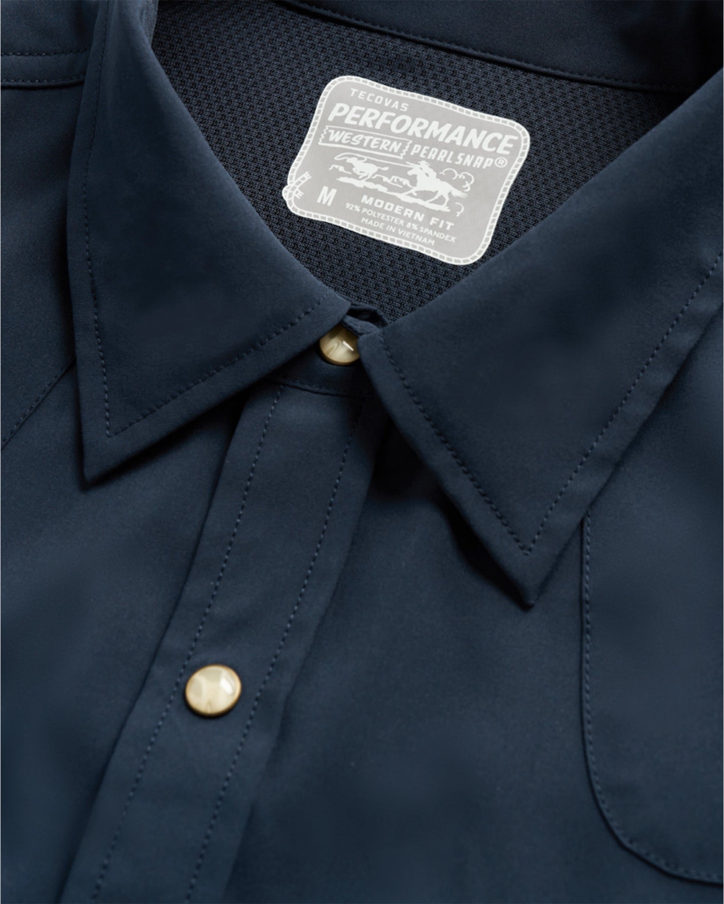 Men's Performance Western Pearl Snap Long Sleeve Shirt - 40363-Nav