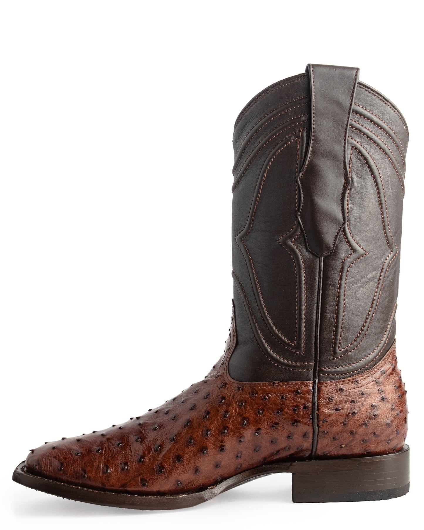 Men's Ke Dressy Wide Square Toe Boot Ostrich Western Boots - 820360
