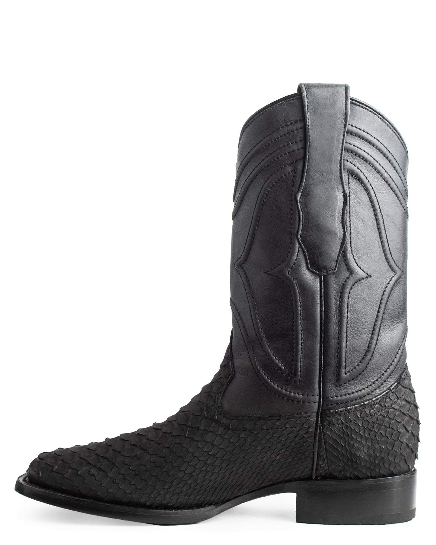 Men's Ke Dressy Wide Square Toe Boot Python Nubuck Western Boots - 82N5705