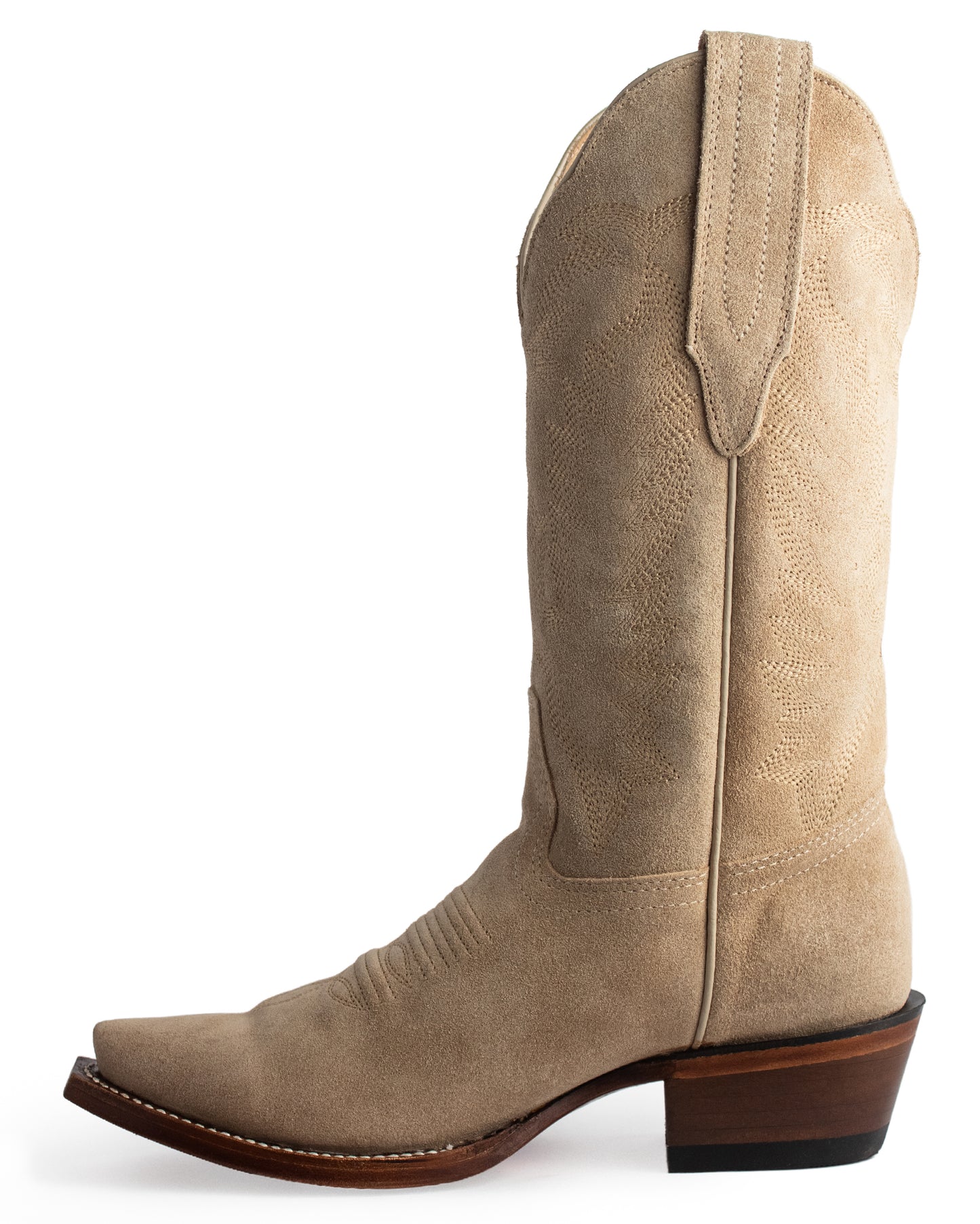 Women's Snip Toe Boot W/ Medallion Suede Leather Western Boots - 34M6607