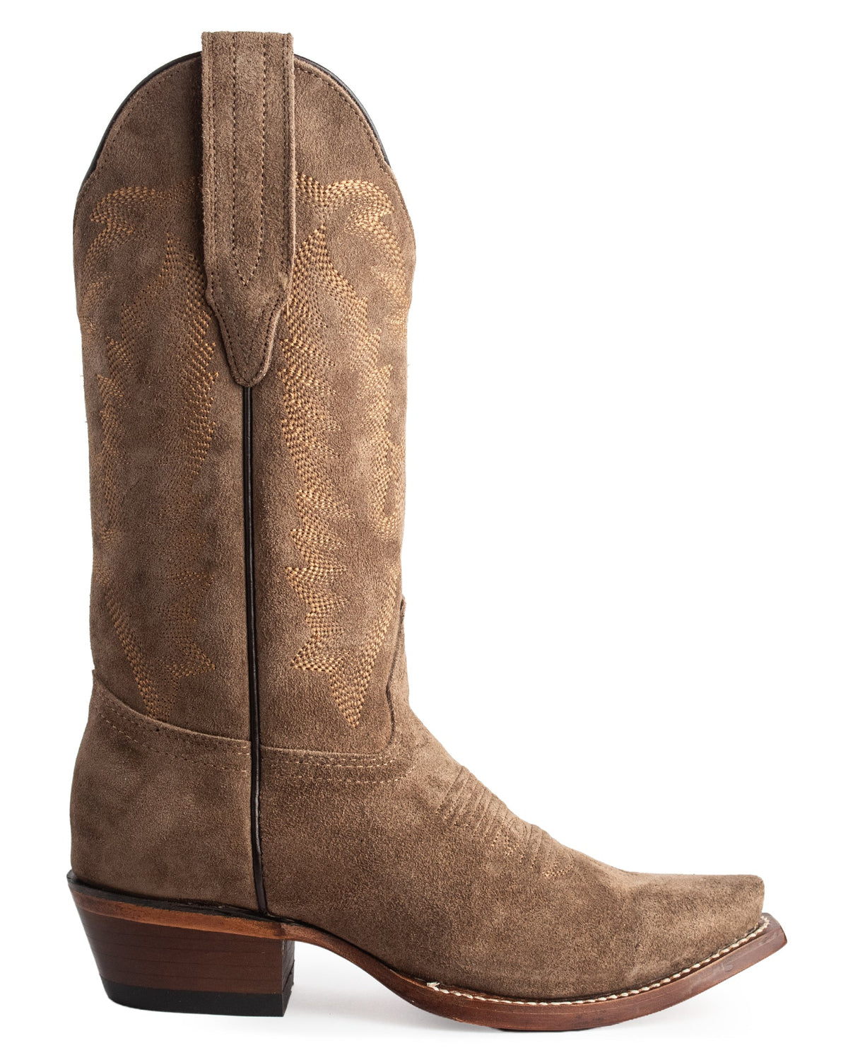 Women's Snip Toe Boot W/ Medallion Suede Leather Western Boots - 34M6607