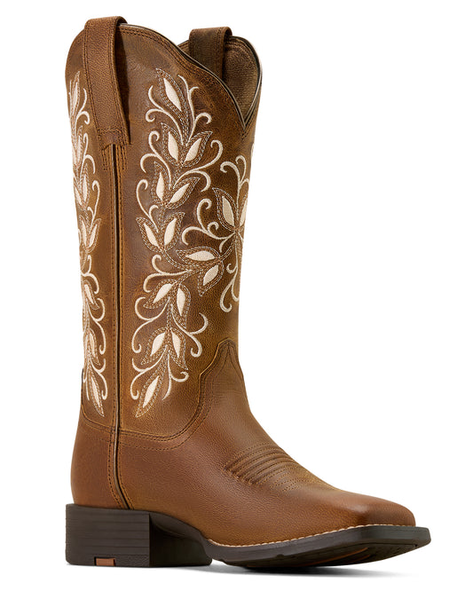 Women's Round Up Holly Wide Square Toe Western Boot - 10074320 by Ariat from Skip’s Western Outfitters | ARI-10074320-055-B