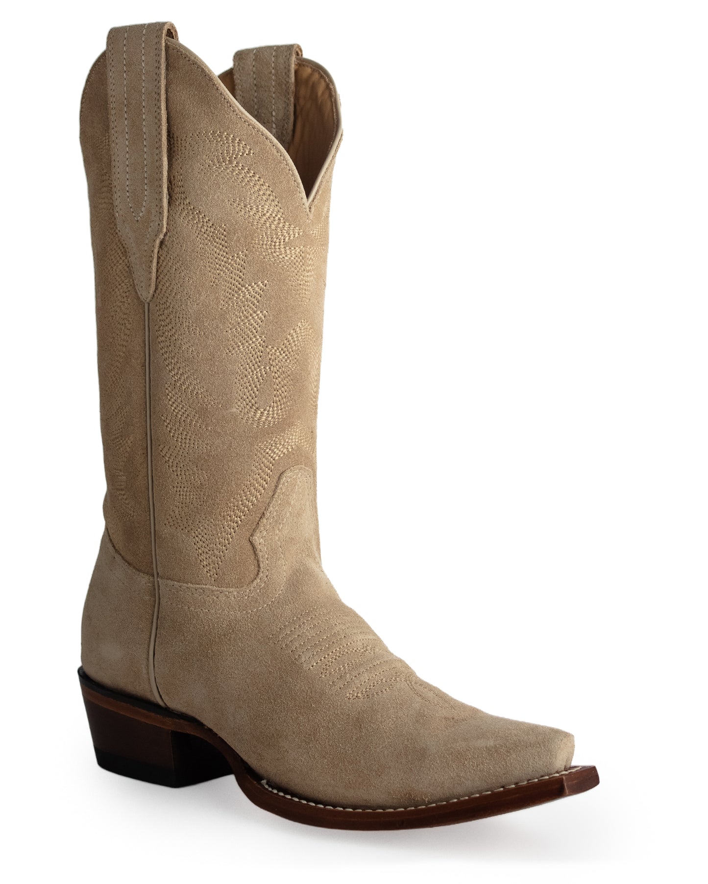 Women's Snip Toe Boot W/ Medallion Suede Leather Western Boots - 34M6611