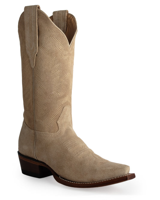 Women's Snip Toe Boot W/ Medallion Suede Leather Western Boots - 34M6611 by Los Altos from Skip’s Western Outfitters | LOS-34M6611-050-M