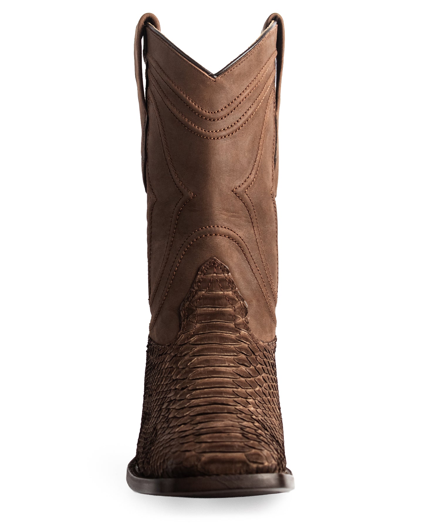 Men's Ke Dressy Wide Square Toe Boot Python Nubuck Western Boots - 82N5707