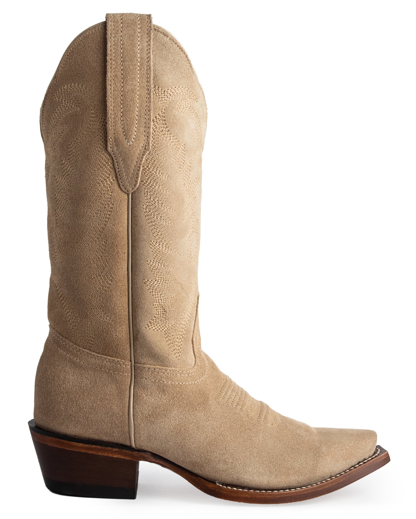 Women's Snip Toe Boot W/ Medallion Suede Leather Western Boots - 34M6607