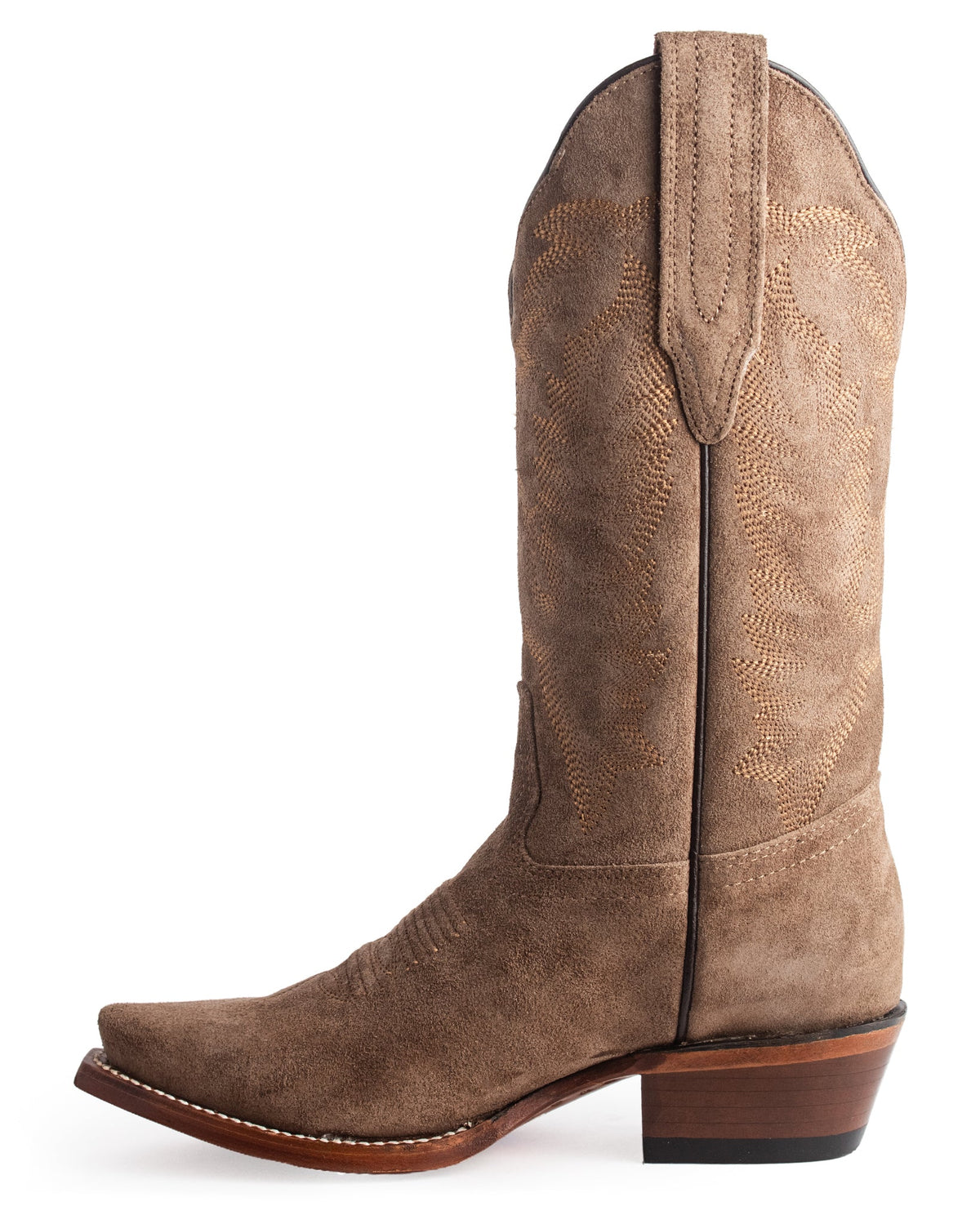 Women's Snip Toe Boot W/ Medallion Suede Leather Western Boots - 34M6607