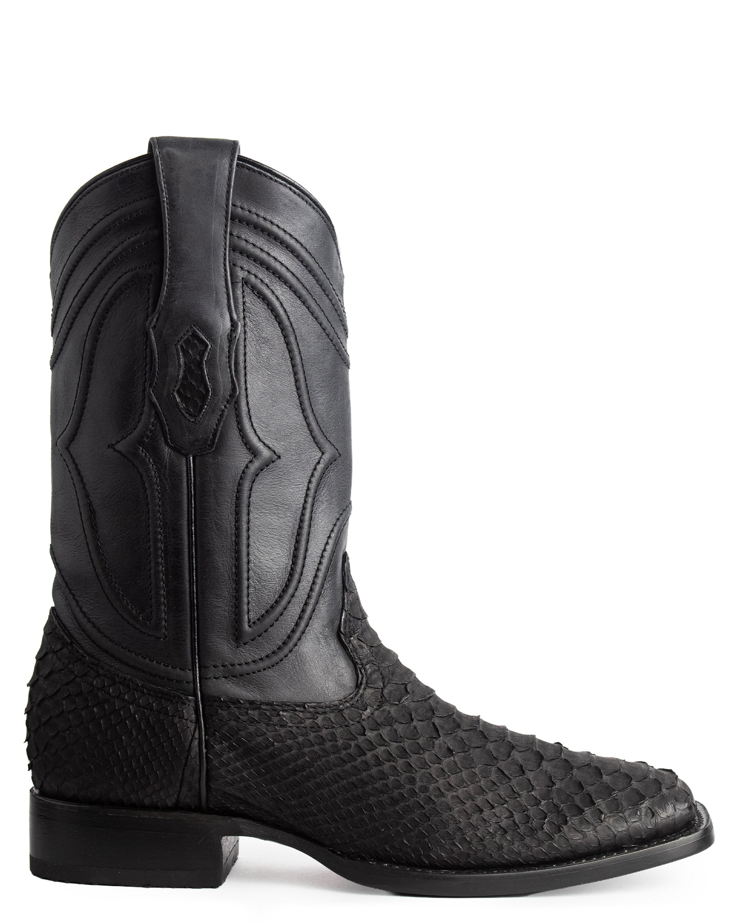 Men's Ke Dressy Wide Square Toe Boot Python Nubuck Western Boots - 82N5705