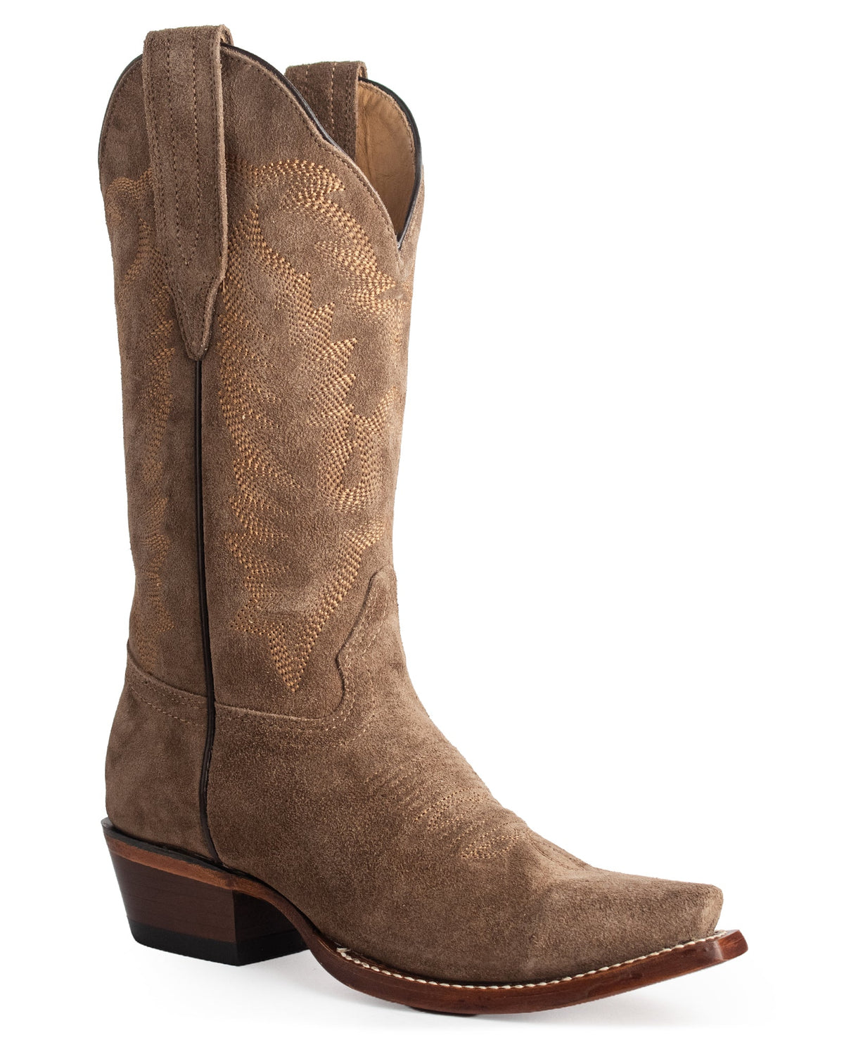 Women's Snip Toe Boot W/ Medallion Suede Leather Western Boots - 34M6607 by Los Altos from Skip’s Western Outfitters | LOS-34M6607-050-M