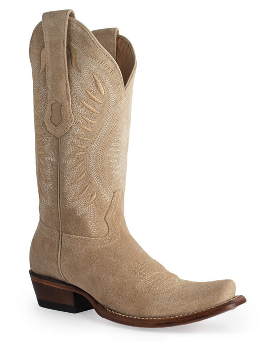 Women's Dubai Toe Boot Suede Leather Western Boots - 39N6611