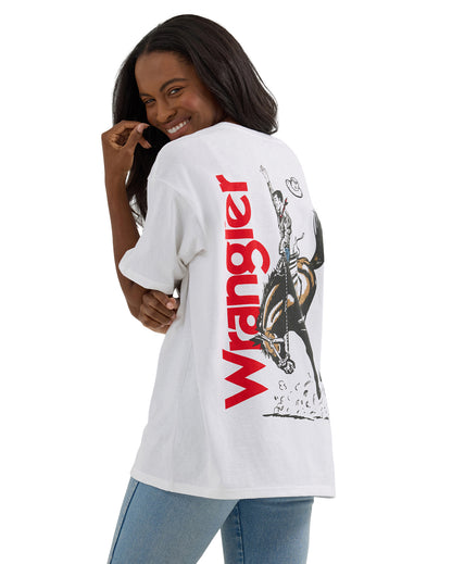 Women's Western Back Graphic Oversized T-Shirt