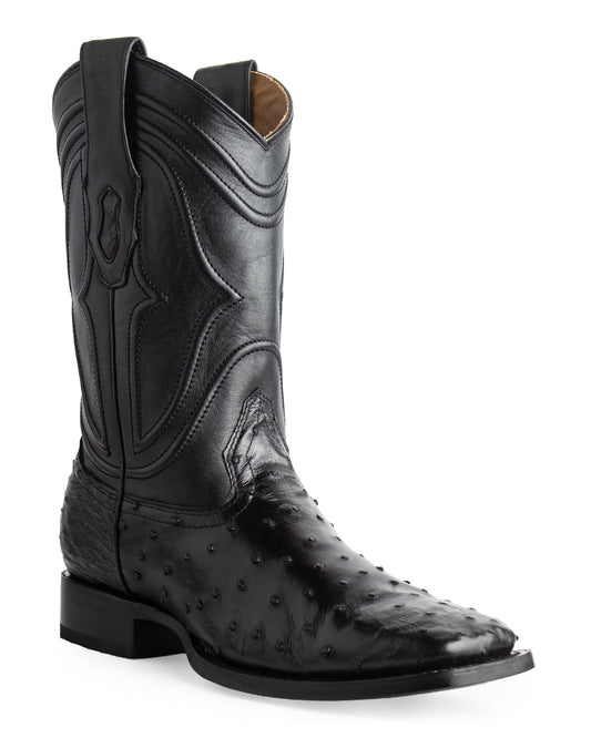Men's Ke Dressy Wide Square Toe Boot Ostrich Western Boots - 820305