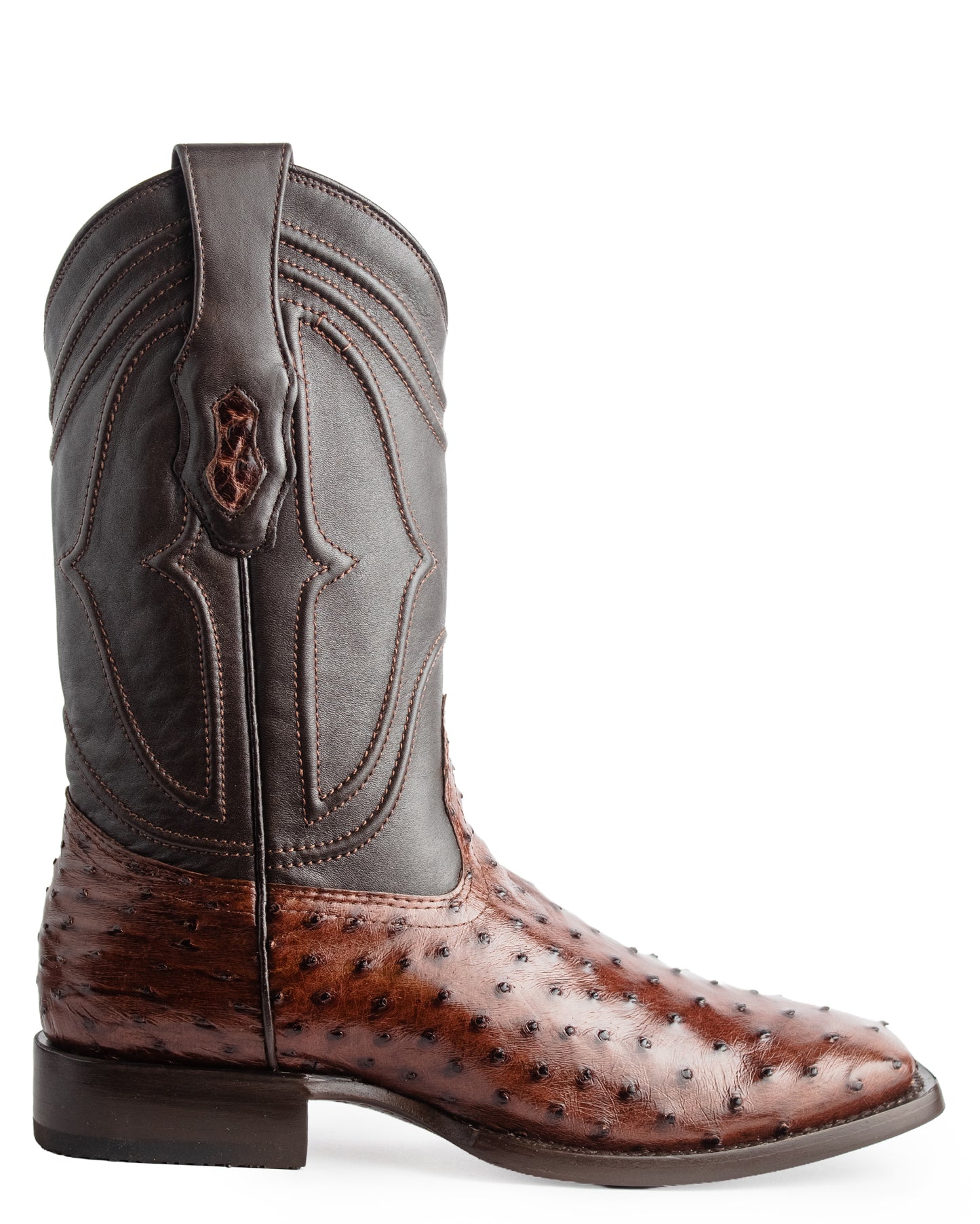 Men's Ke Dressy Wide Square Toe Boot Ostrich Western Boots - 820360