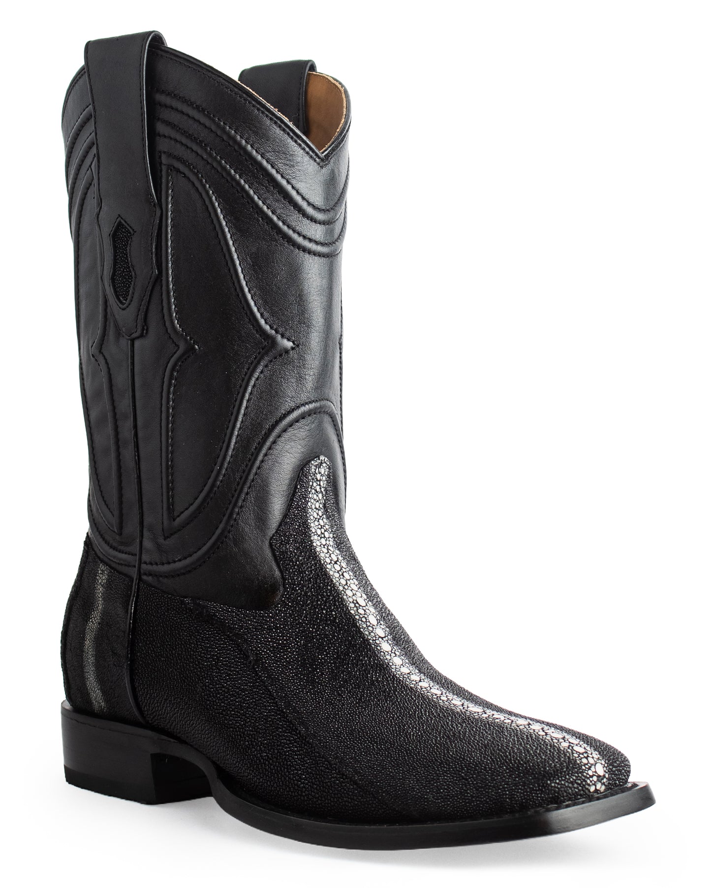 Men's Ke Dressy Wide Square Toe Boot Stringray Row Stone Western Boots - 821105