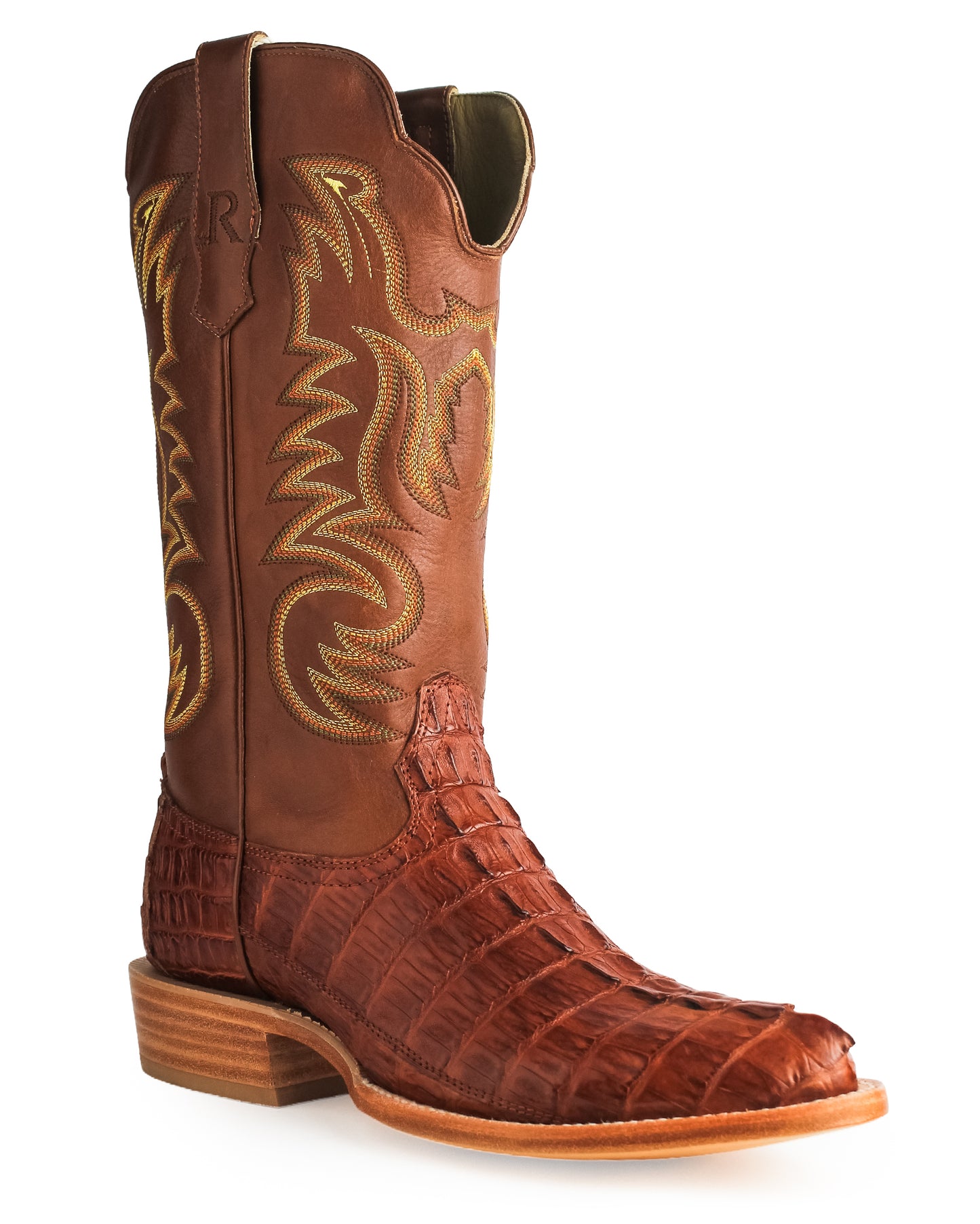 Men's Cognac & Brandy Vintage Exotic Western Boots - Rw3012-3 by R Watson from Skip’s Western Outfitters | RWA-RW3012-3-070-D