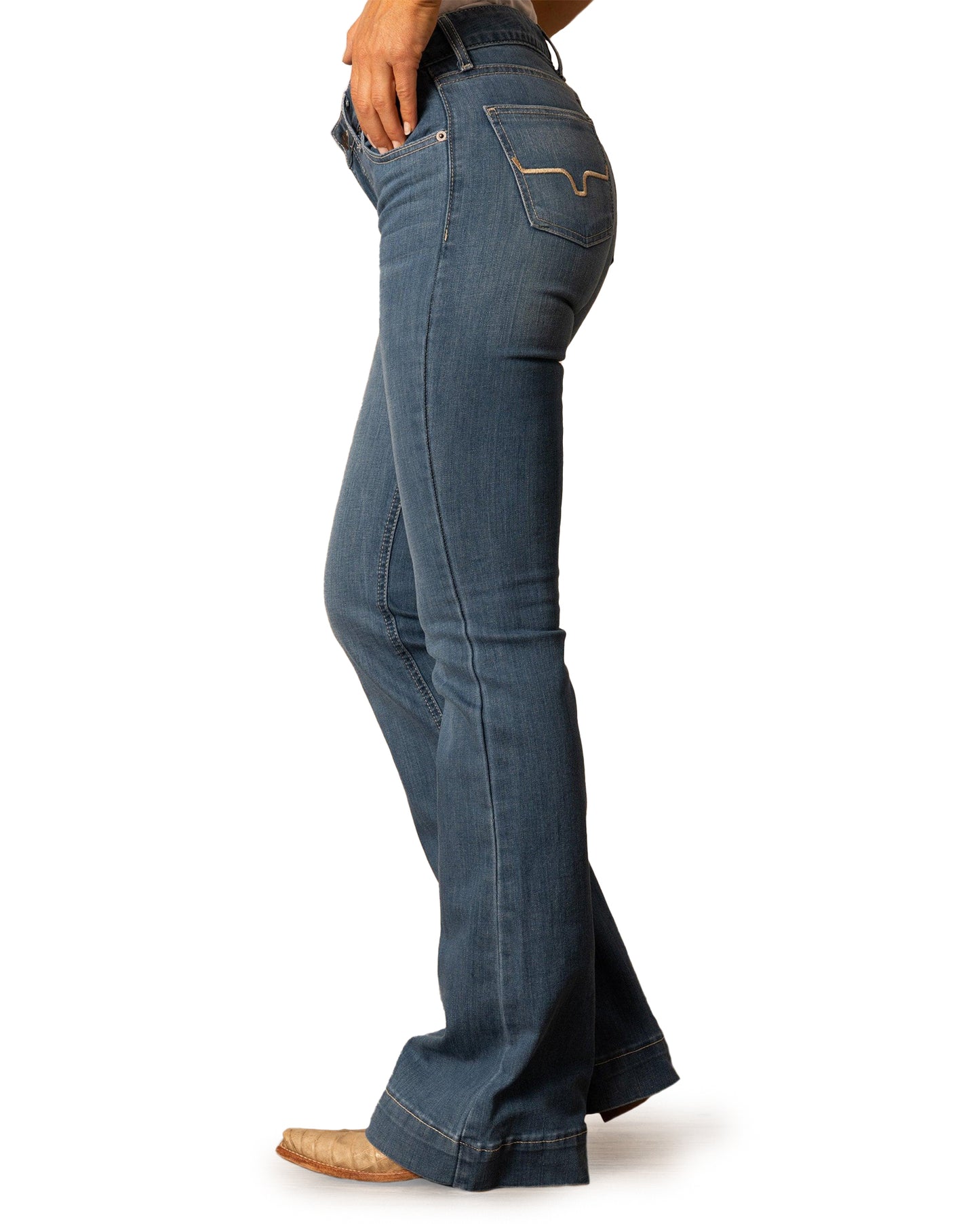 Kimes Ranch Women's Lola Soho Fade Mid-Rise Trouser Jeans in Blue at Skip's Western Outfitters