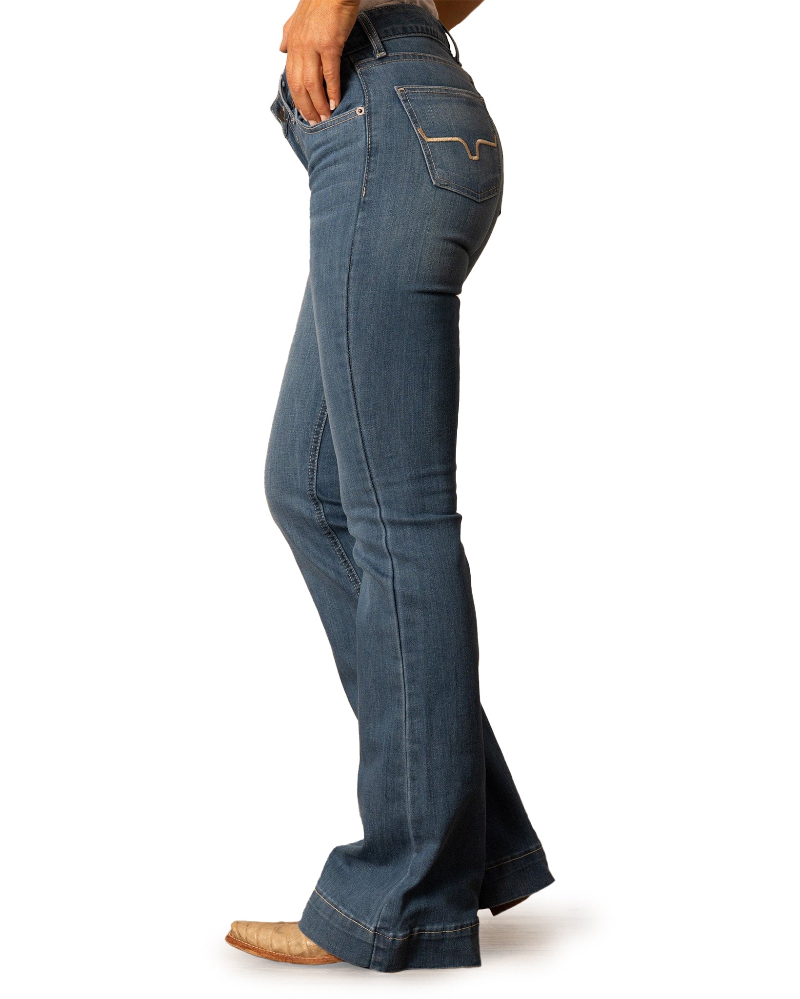 Kimes Ranch Women's Lola Soho Fade Mid-Rise Trouser Jeans in Blue at Skip's Western Outfitters