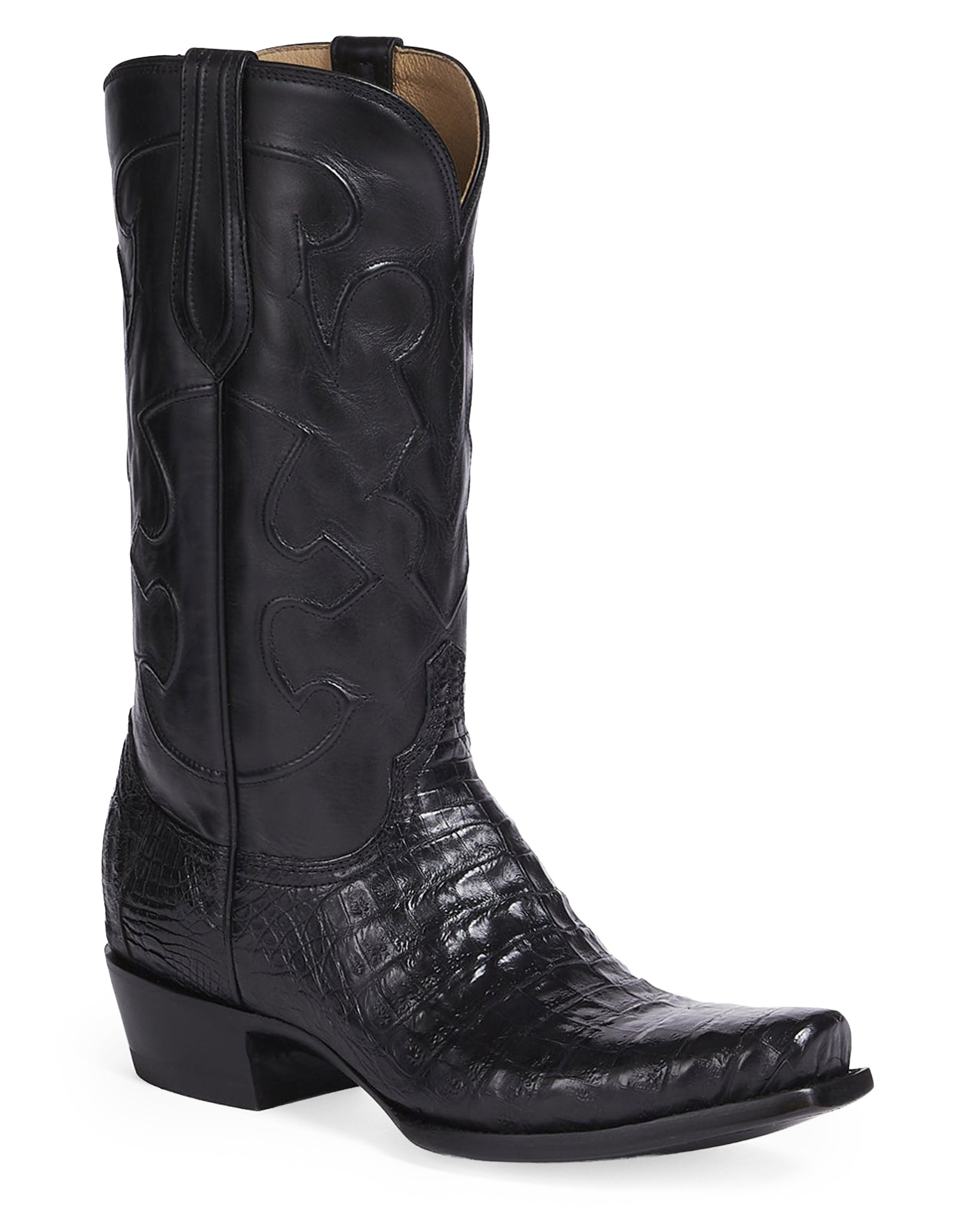 Men's Charles Caiman Crocodile Belly Boots by Lucchese from Skip’s Western Outfitters | LUC-M1636.R4-085-D