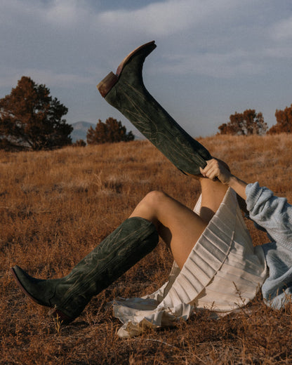 Tecovas Women's The Loretta In Hunter Green Suede Western Boots - 21115-Htg