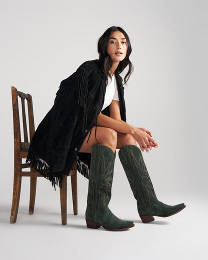 Tecovas Women's The Loretta In Hunter Green Suede Western Boots - 21115-Htg