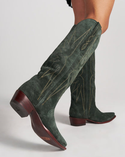 Tecovas Women's The Loretta In Hunter Green Suede Western Boots - 21115-Htg