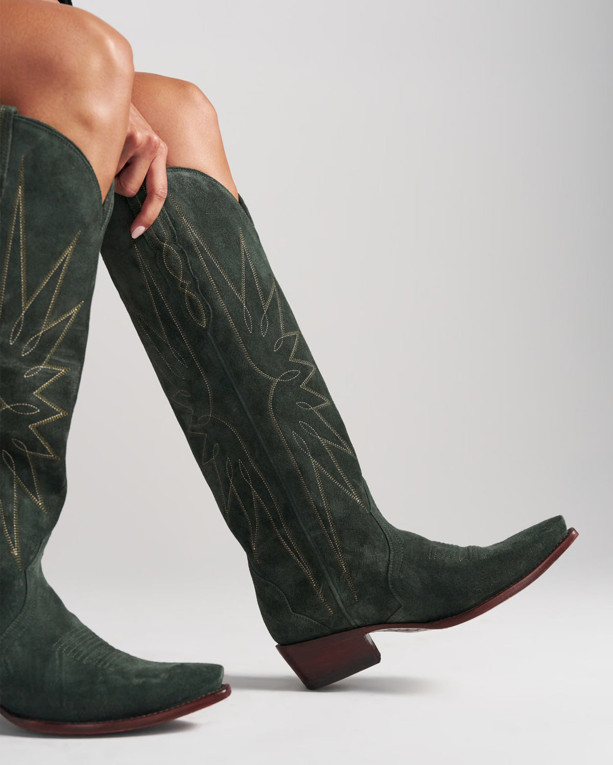 Tecovas Women's The Loretta In Hunter Green Suede Western Boots - 21115-Htg